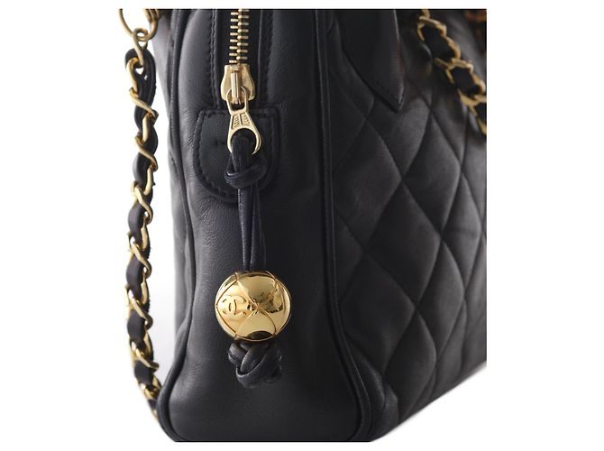 Borsa a mano in pelle di agnello nera Chanel Nero - vista 4