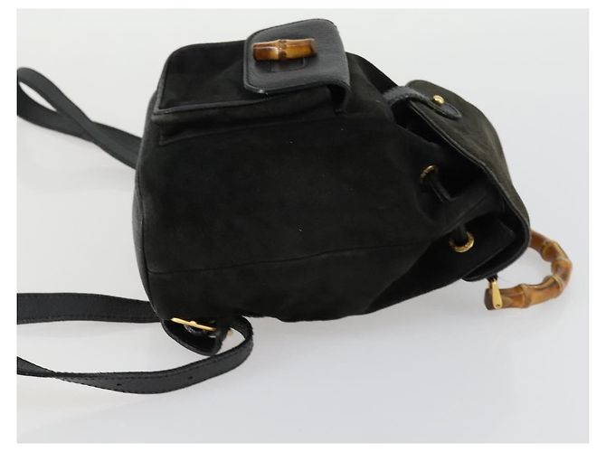 Gucci Vintage Bamboo Suede Mini Nero - vista 3