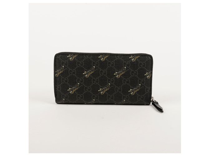 Gucci Cartera Larga con Impresión de Tigre Negro - vista 2