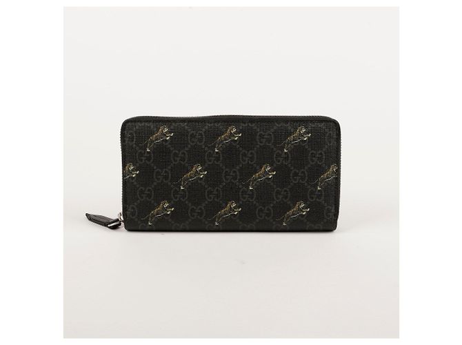 Gucci Cartera Larga con Impresión de Tigre Negro - vista 3