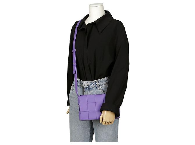 Bottega Veneta Borsa a Spalla e a Tracolla Cassette Porpora - vista 11