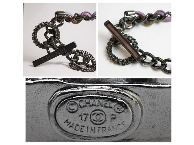 Cintura collana multicolore con lettere e catene 17P di Chanel - vista 12