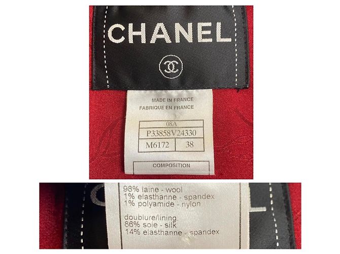BLAZER DE TWEED CON TRIM TRAMADO GRIS BURDEOS CHANEL 08A FR 38 - vista 14