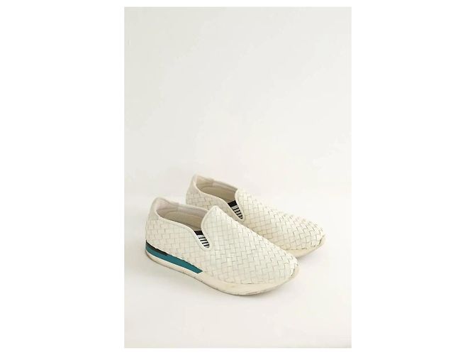 Bottega Veneta Baskets en cuir blanches - vue 3