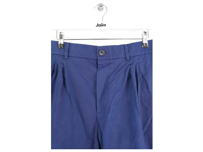 Gucci Pantaloni dritti in cotone blu - vista 2