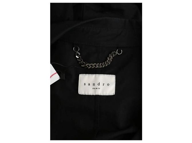 Sandro Trench in cotone nero - vista 5
