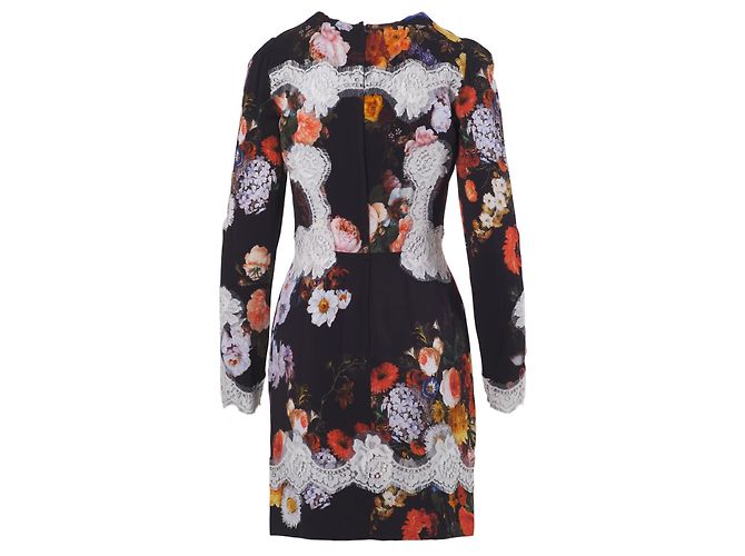 Dolce & Gabbana Kleid mit Blumenmuster und Spitzendetails Weiß - Ansicht 3
