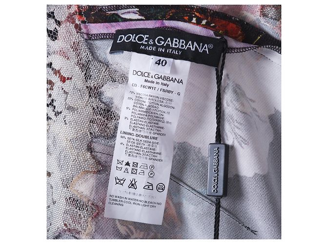 Dolce & Gabbana Kleid mit Blumenmuster und Spitzendetails Weiß - Ansicht 7