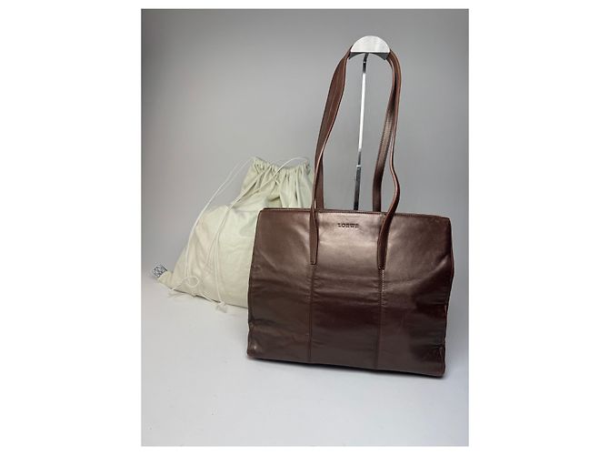 Vintage Loewe Madrid Leder Tote Bag Bronze Braun - Ansicht 2