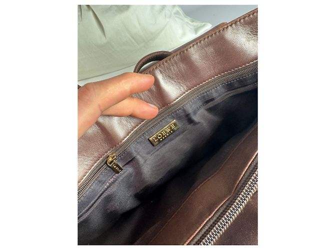 Vintage Loewe Madrid Leder Tote Bag Bronze Braun - Ansicht 5