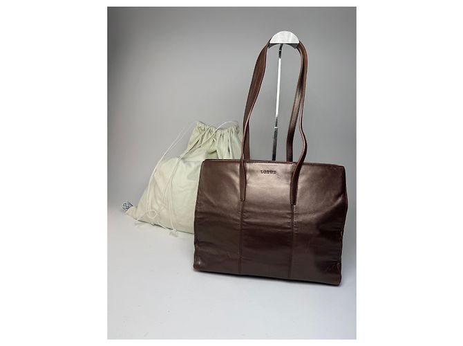 Vintage Loewe Madrid Leder Tote Bag Bronze Braun - Ansicht 7