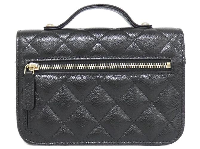 Borsa a spalla in pelle di vitello grana nera Chanel AP2914 Nero - vista 2