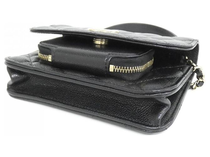 Borsa a spalla in pelle di vitello grana nera Chanel AP2914 Nero - vista 3