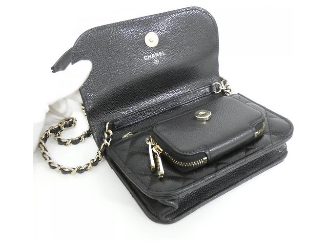 Borsa a spalla in pelle di vitello grana nera Chanel AP2914 Nero - vista 8