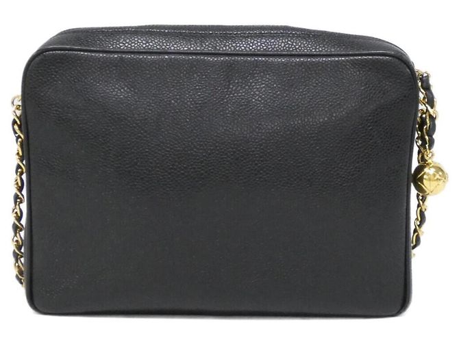 Borsa a spalla in pelle di vitello grana nera Chanel Nero - vista 2