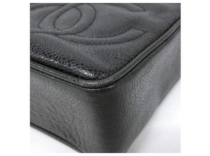 Borsa a spalla in pelle di vitello grana nera Chanel Nero - vista 3