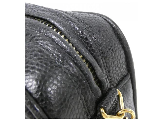 Borsa a spalla in pelle di vitello grana nera Chanel Nero - vista 4