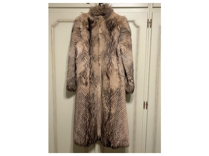 Autre Marque Abrigo de piel beige - vista 3