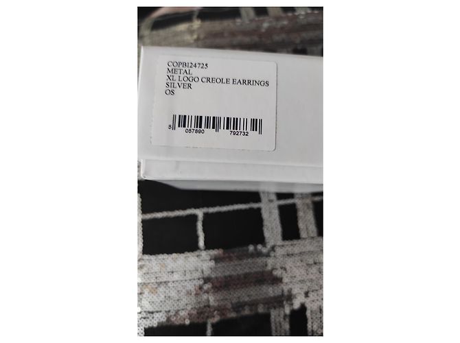 Orecchini XL Coperni con logo e cristalli argentati Argento - vista 14