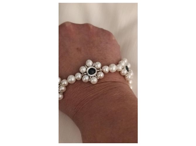 Autre Marque Bracciale Veert Trio Oro Bianco Onice Verde e Perla Silver hardware - vista 11