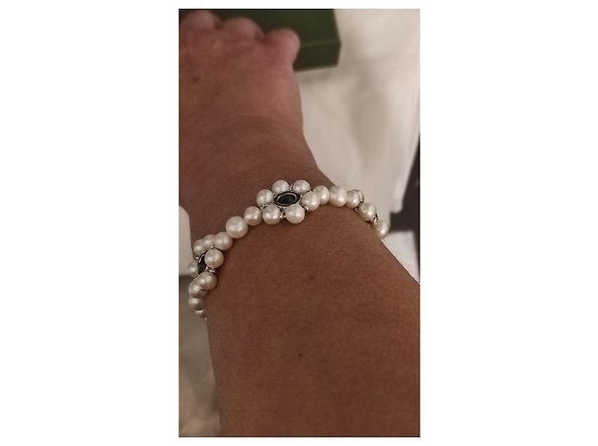 Autre Marque Bracciale Veert Trio Oro Bianco Onice Verde e Perla Silver hardware - vista 2