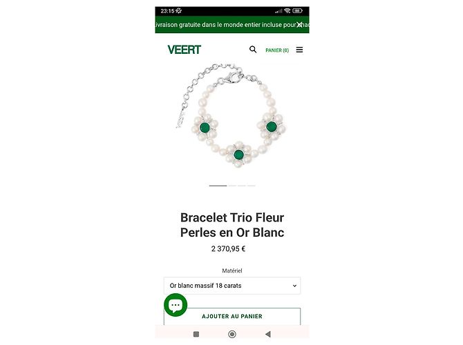 Autre Marque Bracciale Veert Trio Oro Bianco Onice Verde e Perla Silver hardware - vista 21