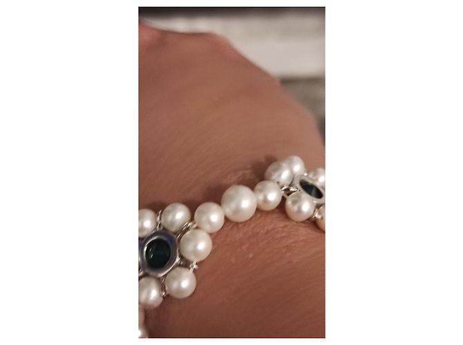 Autre Marque Bracciale Veert Trio Oro Bianco Onice Verde e Perla Silver hardware - vista 5