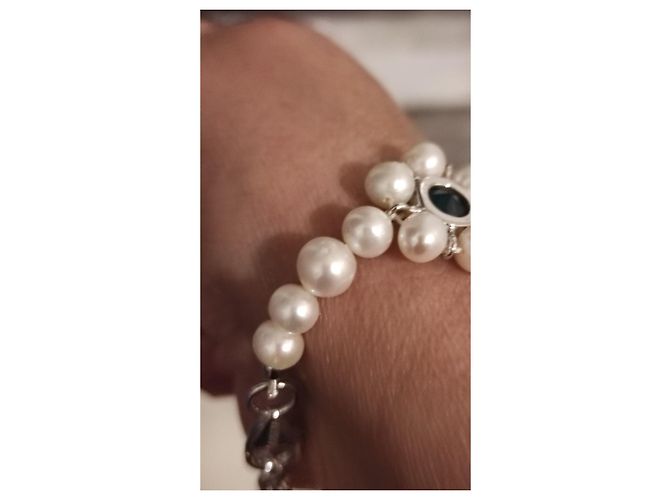 Autre Marque Bracciale Veert Trio Oro Bianco Onice Verde e Perla Silver hardware - vista 7