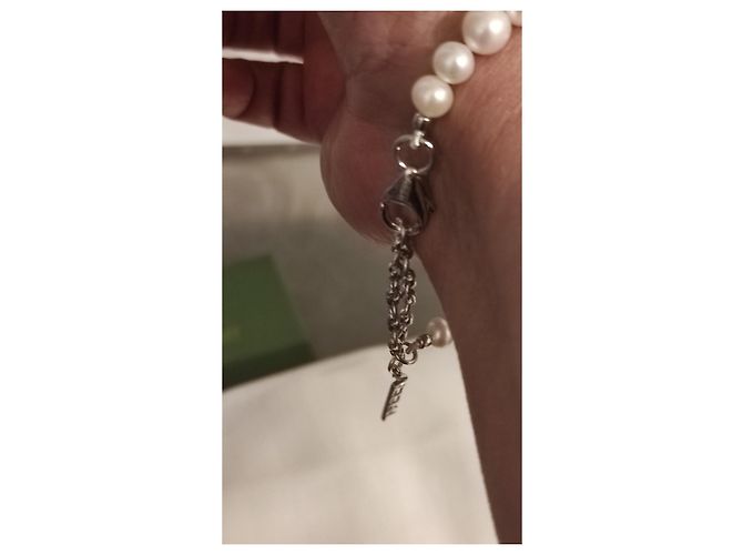 Autre Marque Bracciale Veert Trio Oro Bianco Onice Verde e Perla Silver hardware - vista 8