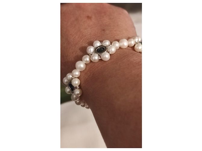 Autre Marque Bracciale Veert Trio Oro Bianco Onice Verde e Perla Silver hardware - vista 9