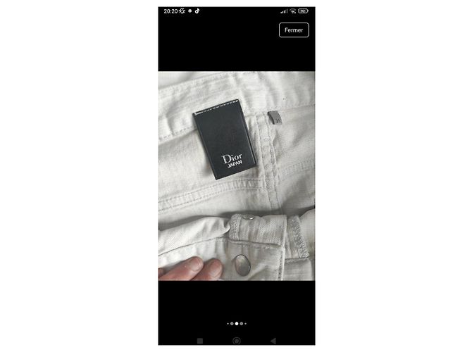 Pantaloni in denim Christian Dior uomo beige - vista 13