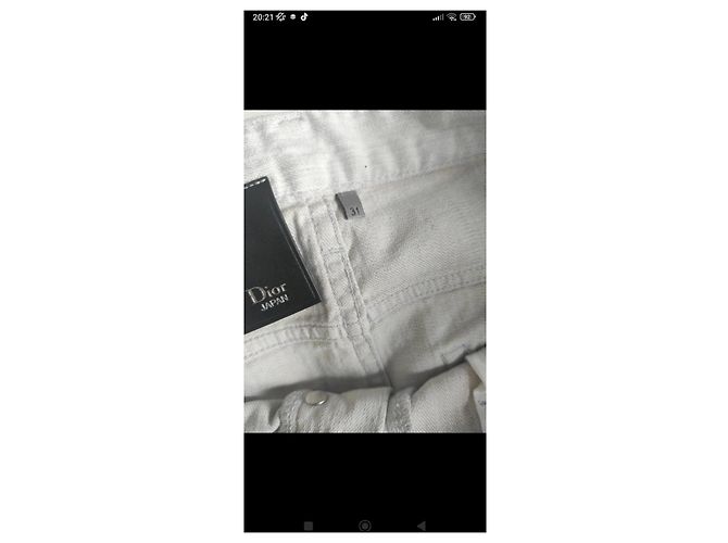 Pantaloni in denim Christian Dior uomo beige - vista 7