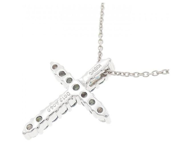 Autre Marque Collana Croce in Alexandrite in Oro Bianco Au750 Argento - vista 4