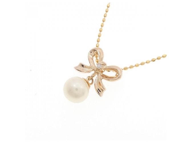 Autre Marque Collana in perle d'acqua dolce in oro rosa K14 con diamanti - vista 3