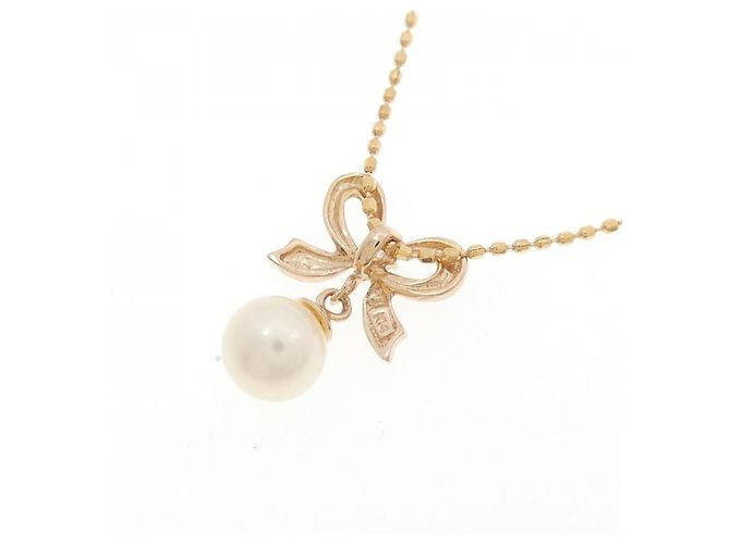 Autre Marque Collana in perle d'acqua dolce in oro rosa K14 con diamanti - vista 4