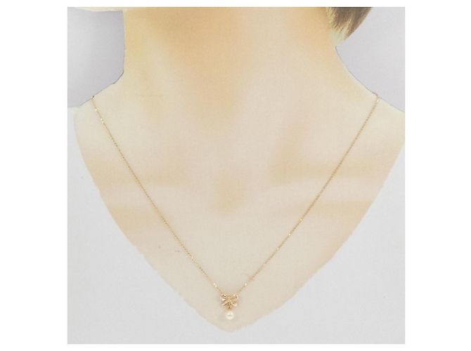 Autre Marque Collana in perle d'acqua dolce in oro rosa K14 con diamanti - vista 6