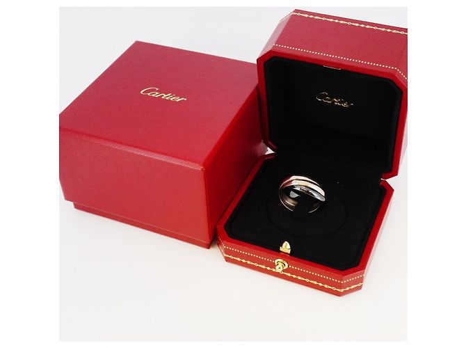 Anel Trinity Cartier em cerâmica preta e ouro branco 18K - vista 8