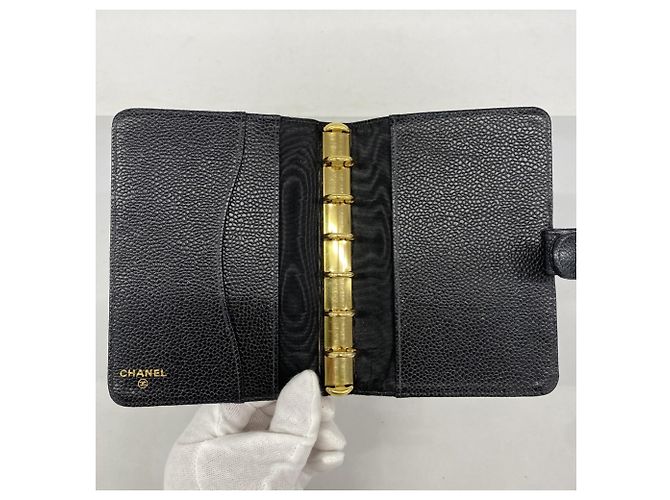 Chanel Black Grained Calfskin Notebook Cover - view 3