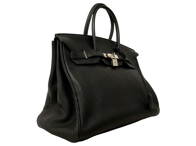 Borsa Tote Hermès Birkin 35 Togo Nera Nero - vista 2