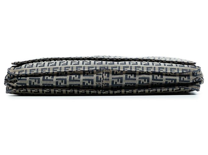 Sac à bandoulière en toile Zucchino gris Fendi Marron - vue 3