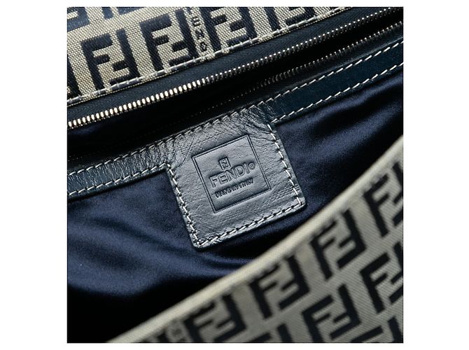 Sac à bandoulière en toile Zucchino gris Fendi Marron - vue 5