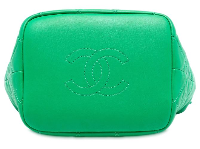 Chanel Verde Piccolo Hobo in Pelle di Agnello Trapuntata Perfect Meeting - vista 3