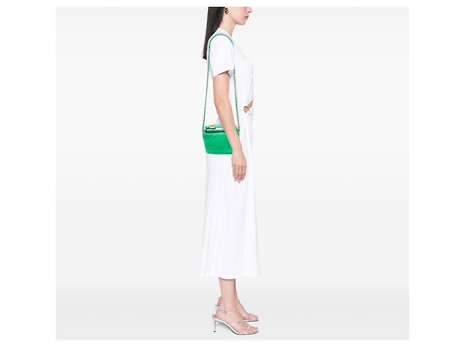 Chanel Verde Piccolo Hobo in Pelle di Agnello Trapuntata Perfect Meeting - vista 7