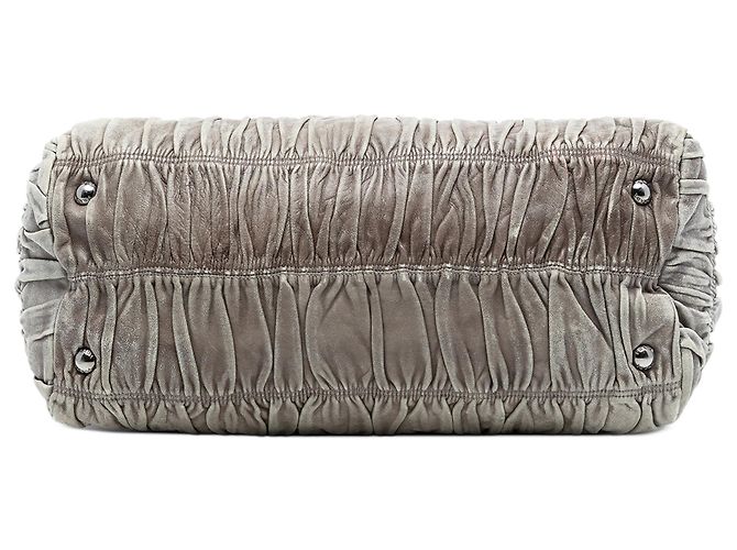 Borsa Prada in Nappa Grigia Gaufre Ombre Marrone Grigio - vista 3