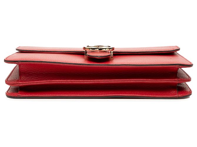 Gucci Rot Medium Dollar Kalbsleder Umhängetasche Interlocking G - Ansicht 3