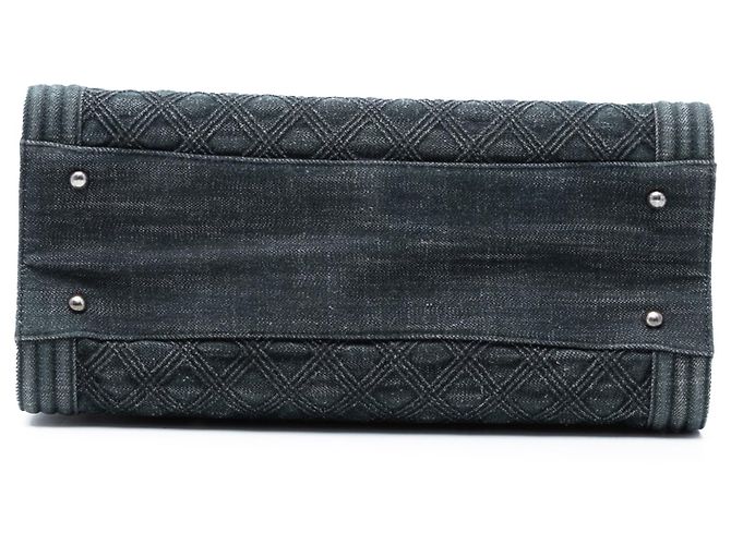 Chanel Blauer gesteppt Denim Boy Einkaufstasche - Ansicht 3