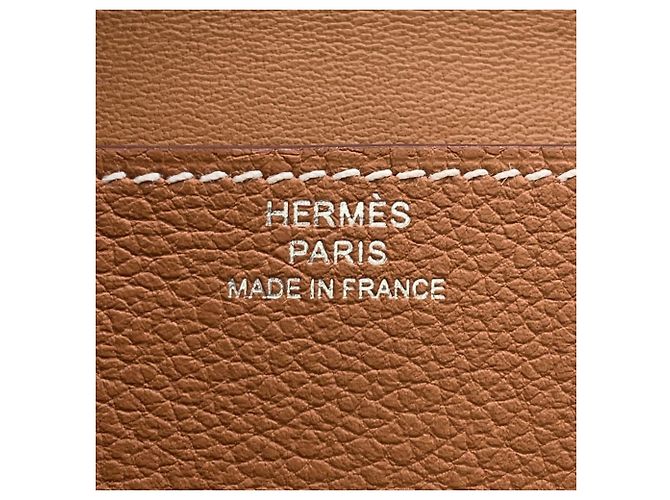 Tarjetero Dogon de Hermès en Oro Dorado - vista 11