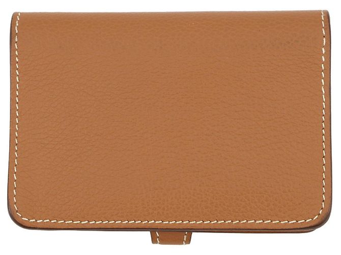 Tarjetero Dogon de Hermès en Oro Dorado - vista 3