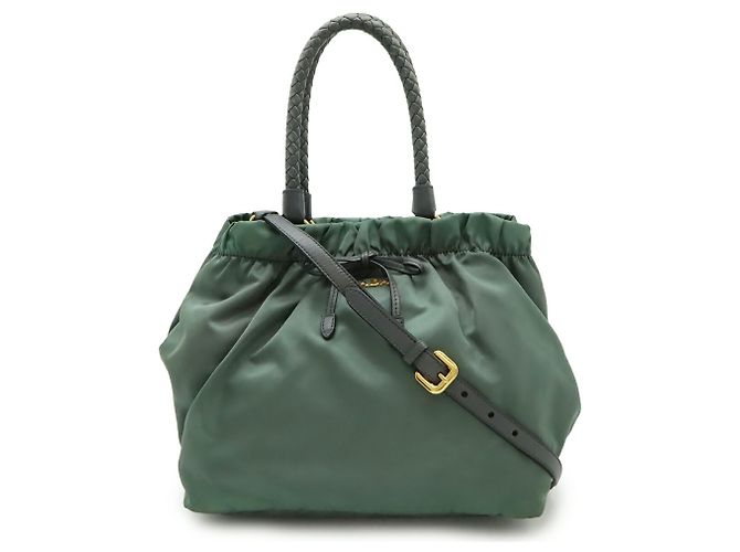 Ribbon Prada Ardesia geraffte Bandtasche Braun - Ansicht 2