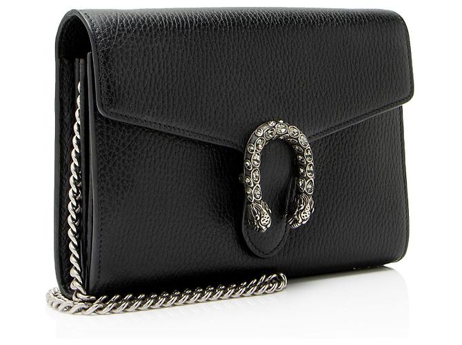 Portafoglio a catena Dionysus in pelle e cristalli Gucci Nero - vista 2